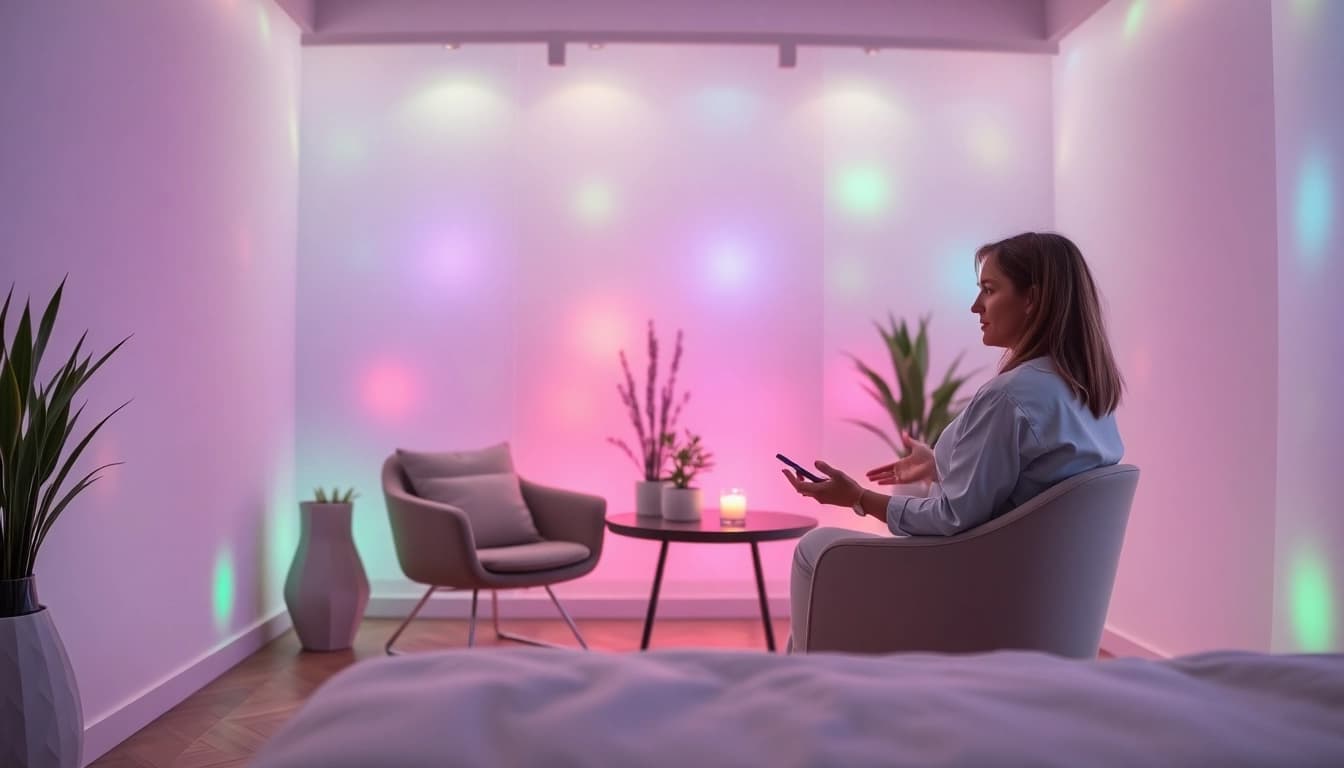 La chromothérapie Lausanne, une séance professionnelle de luminothérapie relaxante.