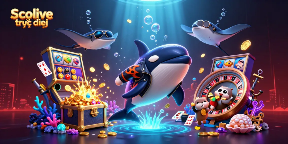 Experience Socolive trực tiếp with vibrant gambling themes and exciting characters in a rich, dynamic scene.