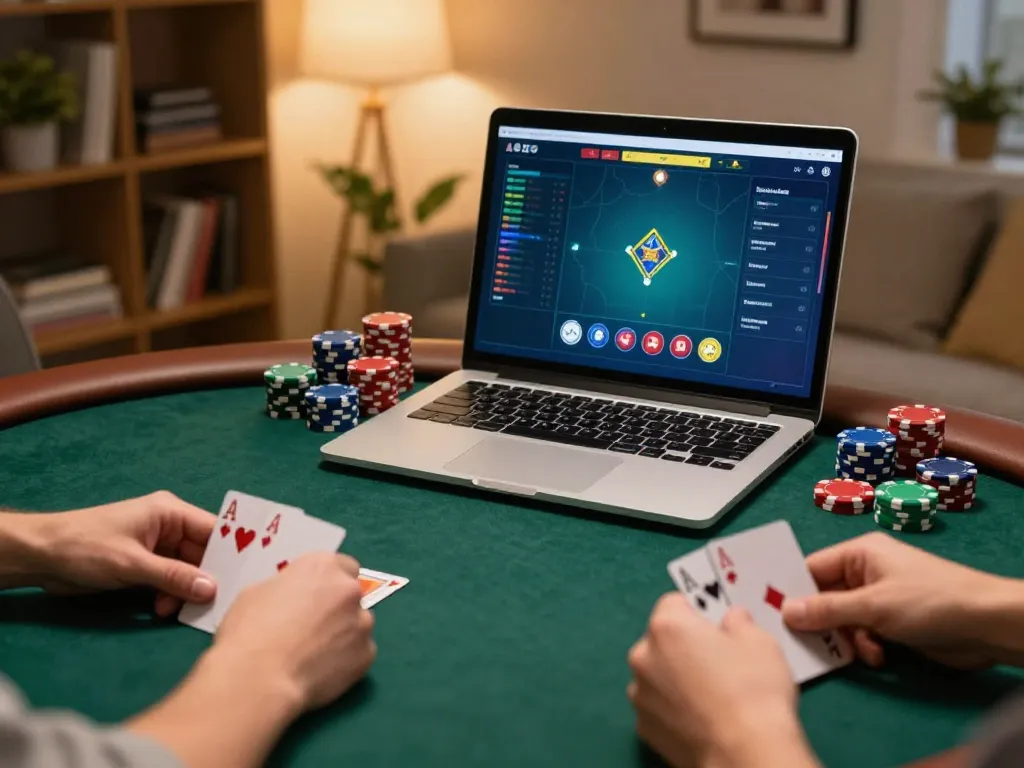 Players enjoying an engaging online poker game at 789WIN, showcasing strategic gameplay.