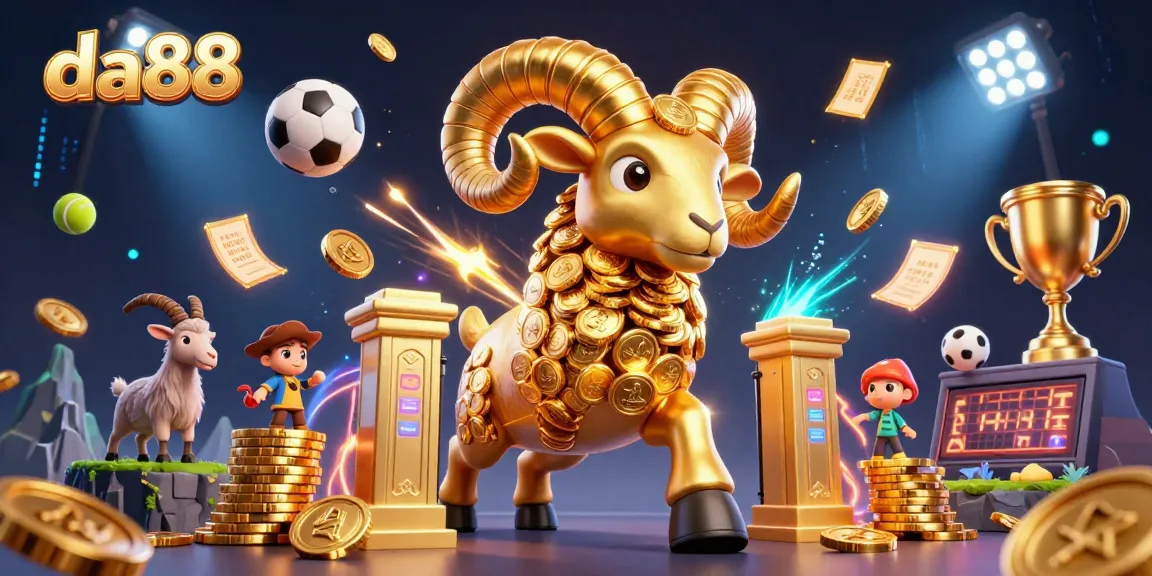 Experience thrilling excitement with da88 in this dynamic sports betting 3D illustration of action.