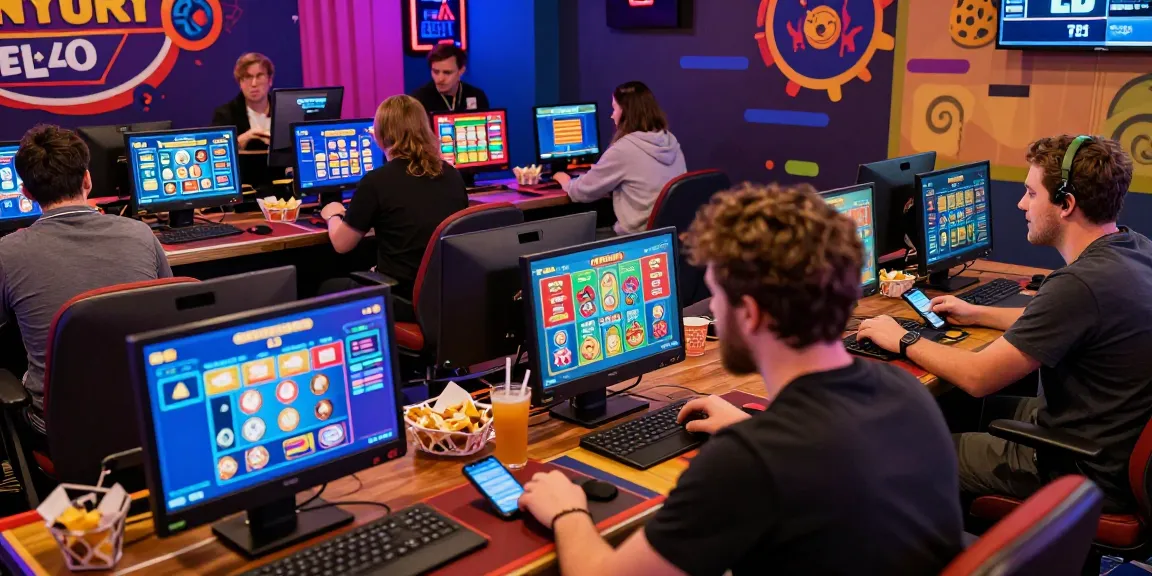 Players enjoying their experience at credit card casinos seen at https://crownwoods.org.uk, vibrant atmosphere with games and excitement.
