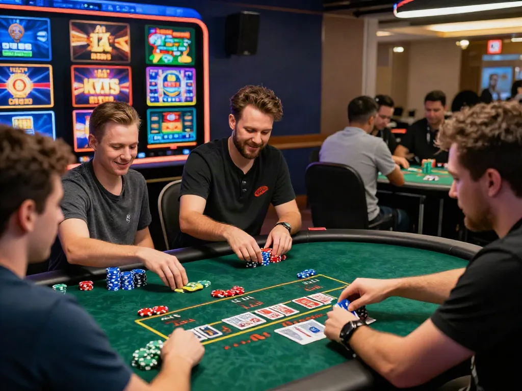 Players enjoying interactive live casino games at https://playsv88.net/, surrounded by professional dealers and vibrant gaming atmosphere.