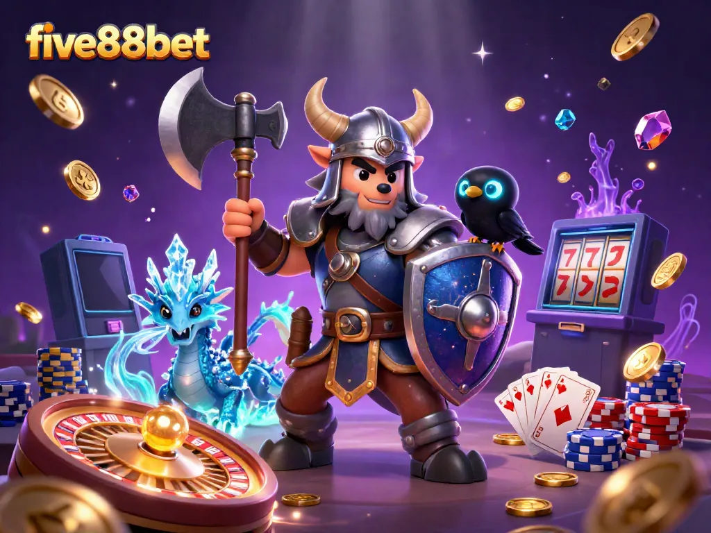 Engage with five88bet's dynamic gaming world featuring thrilling characters and action-packed casino elements.