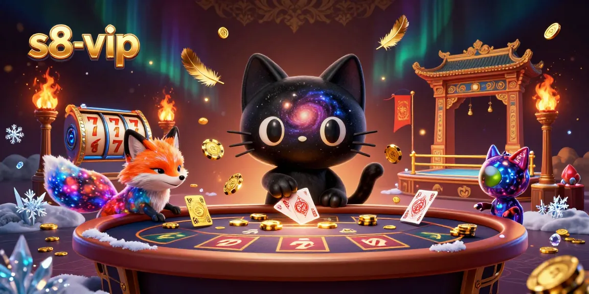 Engage in thrilling gameplay at s8-vip, where a black hole cat and a nebula fox create a cosmic casino atmosphere.