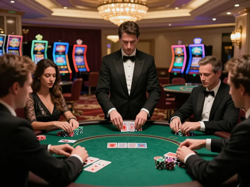 Players engaging in strategic poker gameplay at a TG88 casino table, showcasing excitement and skill.