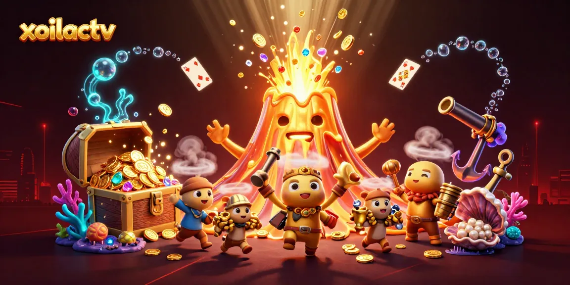 Experience the thrilling action of xoilactv with treasure-filled gaming elements and vibrant underwater scenes.