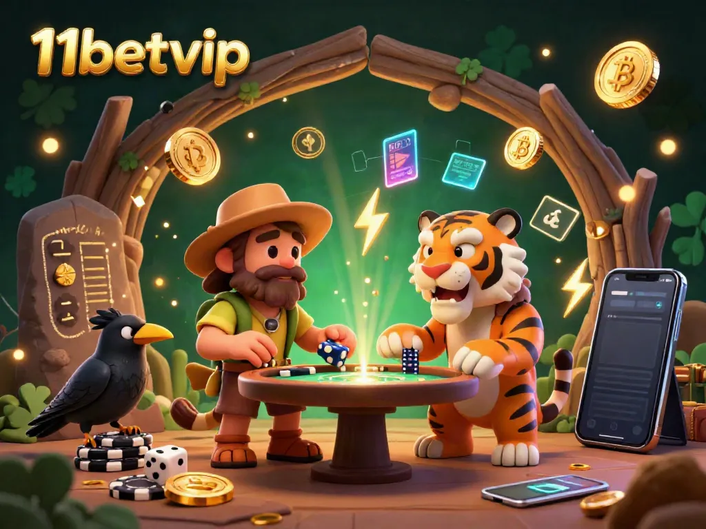 Engage with 11betvip's cartoon casino featuring a lively prehistoric theme with crypto elements.