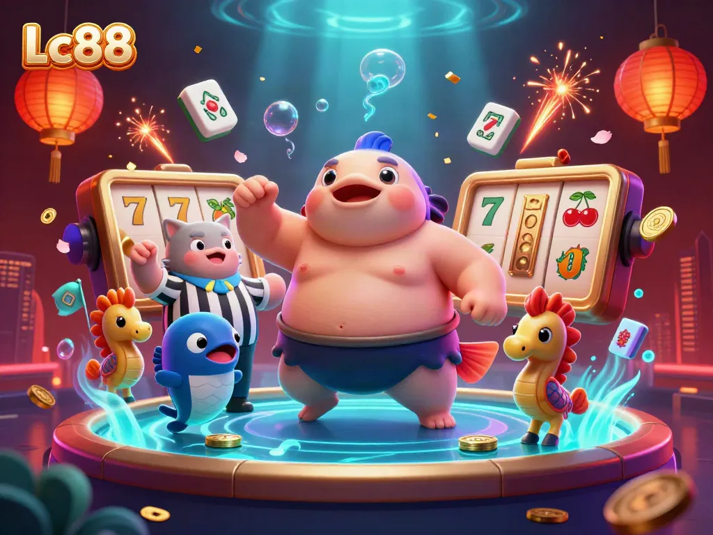 Engage in Lc88 thrilling casino adventures with a playful fugu and lively underwater scene.
