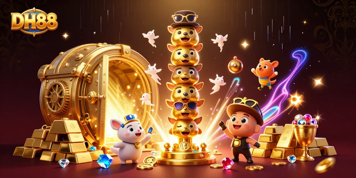 Experience winning moments at DH88 with a vibrant 3D casino illustration sparkling with treasures!