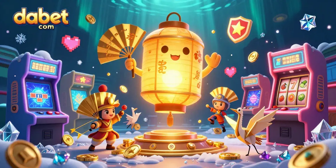 Engage with dabet com as a vibrant 3D casino scene showcases a golden lantern spirit and dynamic gaming elements.
