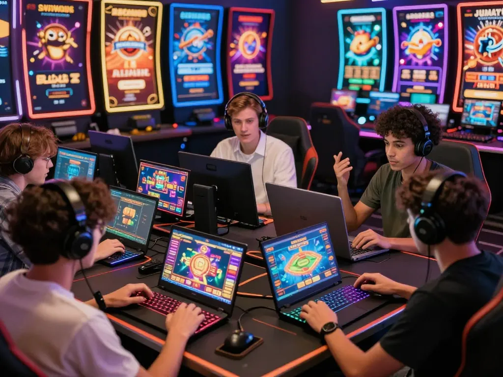 Dynamic scene of users engaging on nhà cái KO66 platform, showcasing gaming excitement and interaction.