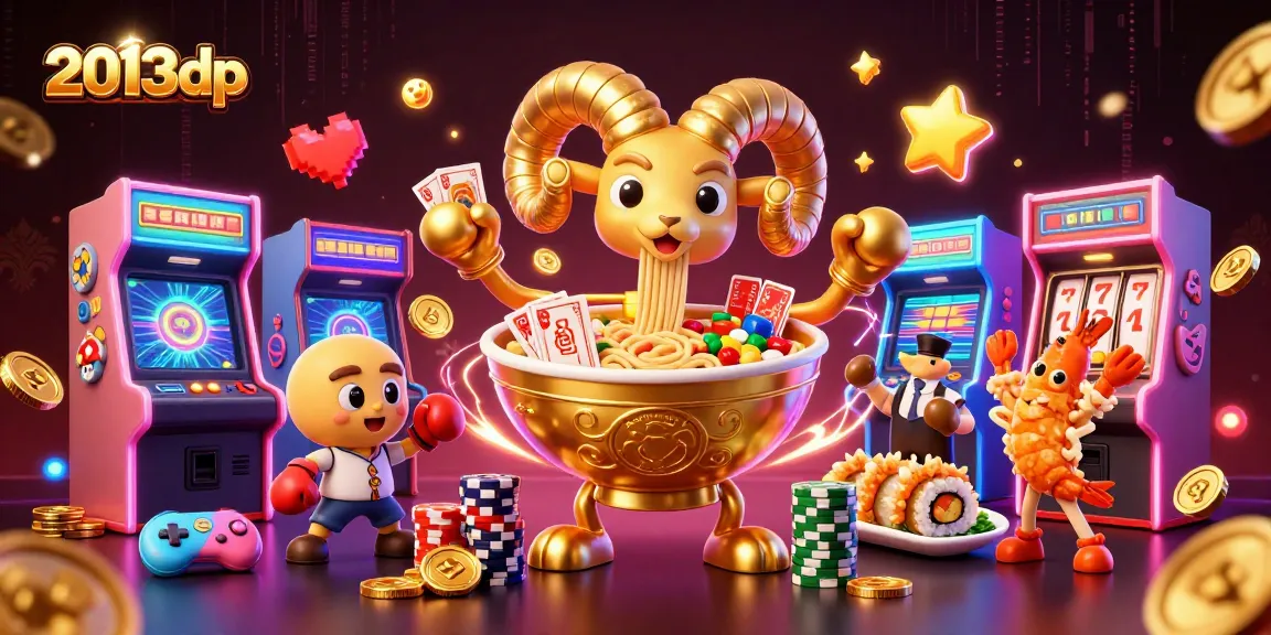 Experience the thrilling gameplay of 2013dp with a vibrant illustration of a cartoon casino scene.