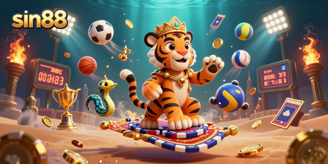 Experience high-stakes gaming with sin88 featuring an Arabian-themed sultan and dynamic sports betting elements.