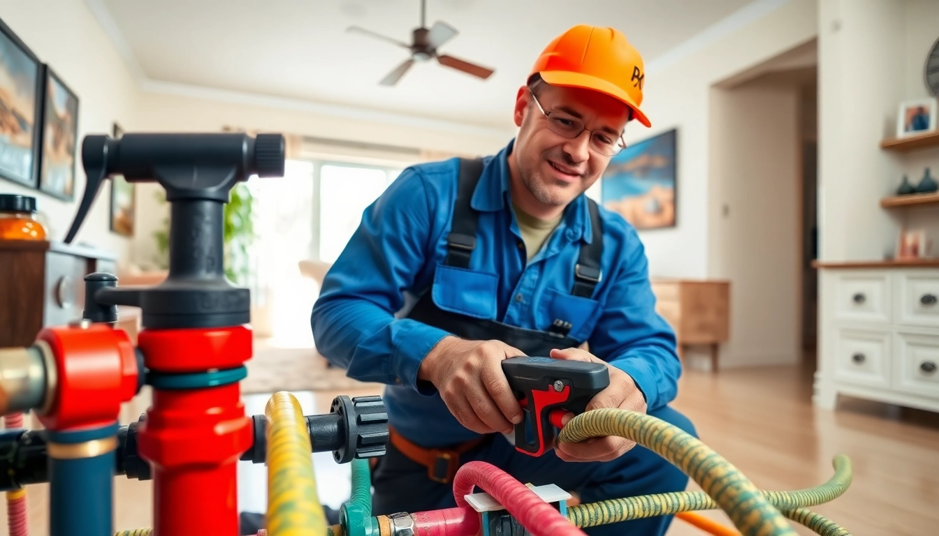 Transforming a home with whole house repiping services Tampa, showcasing a skilled plumber engaged in work.