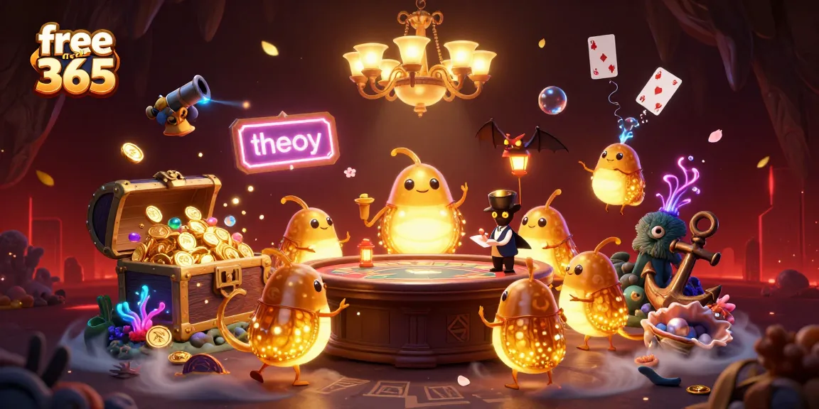 Play thrilling casino games with free credit 365 at a vibrant 3D illuminated cave casino featuring glowworms and dynamic game elements.