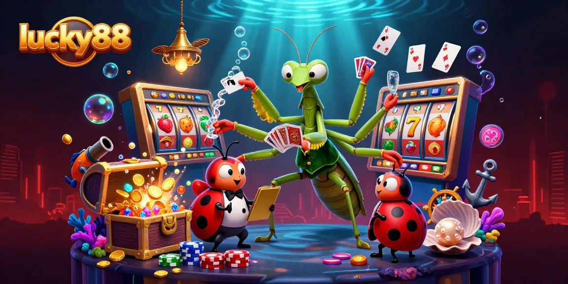 Experience the excitement of winning at lucky88 in this vibrant casino-themed illustration.