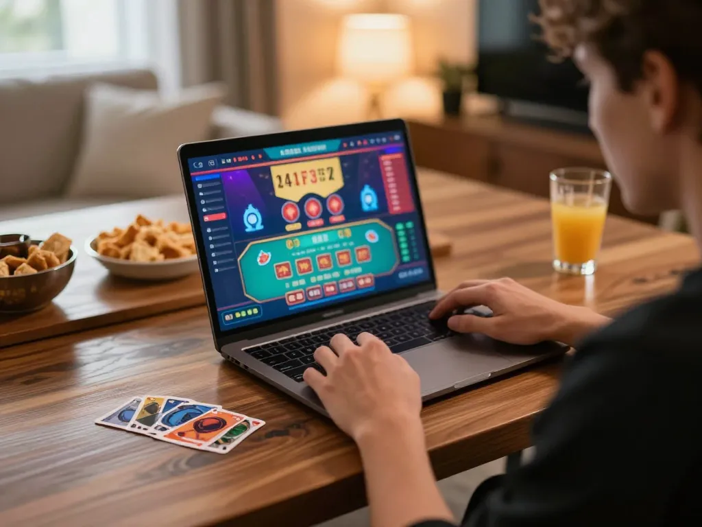 Player enjoying an online casino experience with mb66-t on screen, engaging in live dealer gameplay.