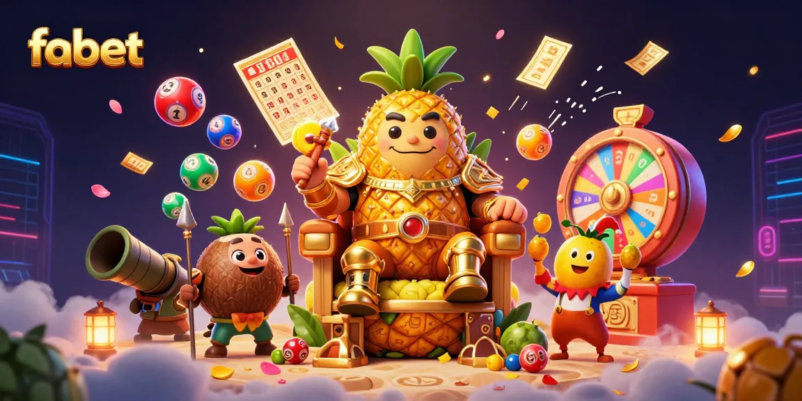 Experience winning excitement at fabet with colorful lottery balls and dynamic casino characters.
