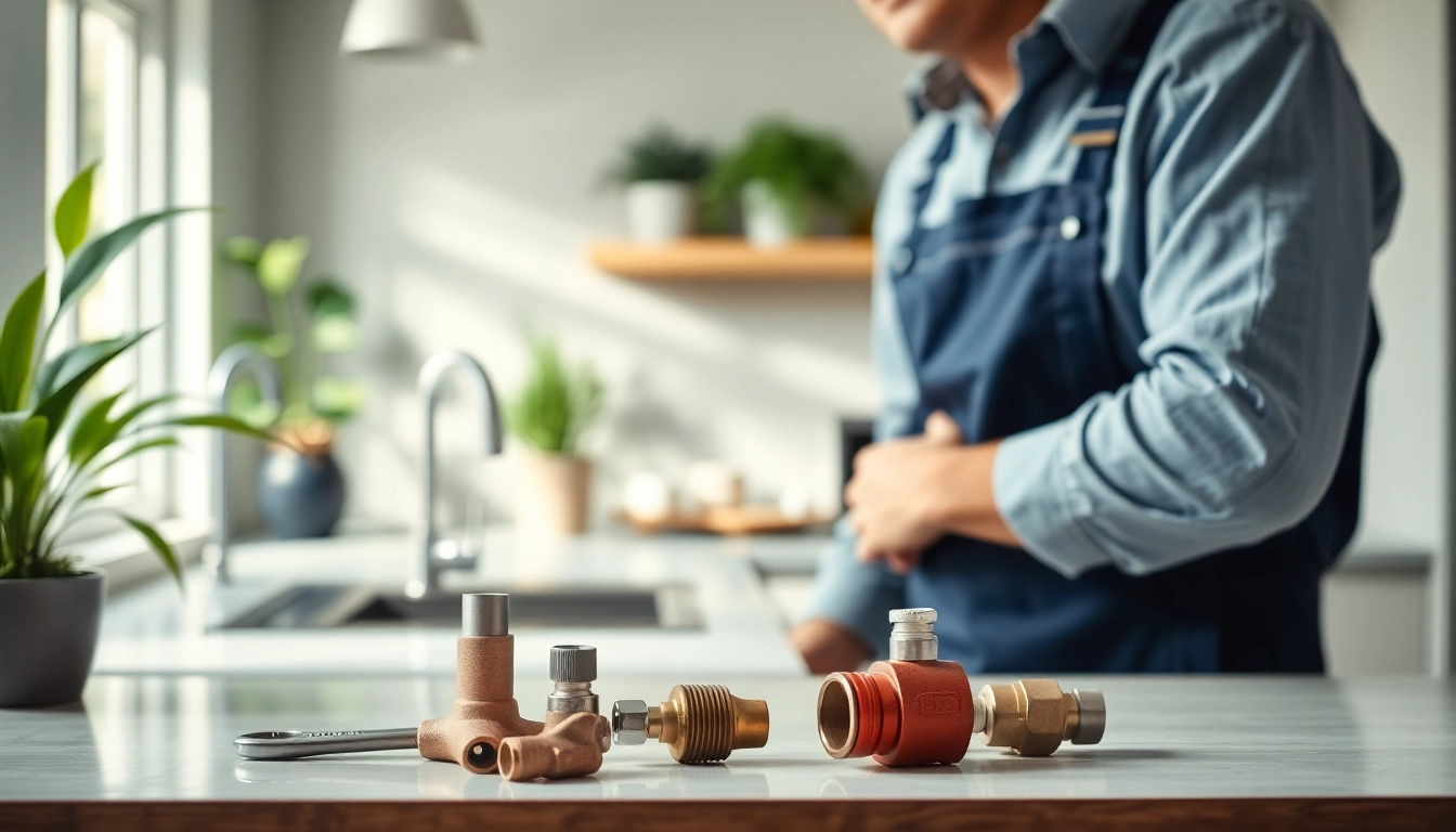 Find a qualified plumber near me fixing pipes in a well-lit kitchen.