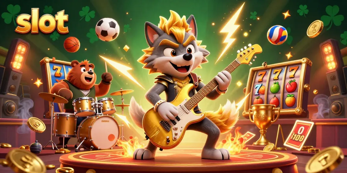 Win big at slot machines with electrifying excitement in this vibrant casino illustration.
