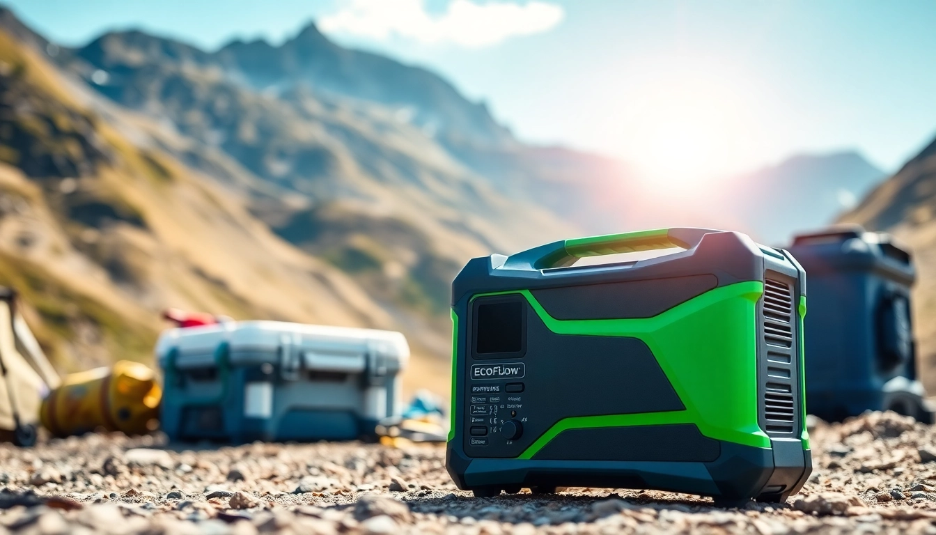 EcoFlow power generator demonstrating sustainable energy solutions in an outdoor environment.