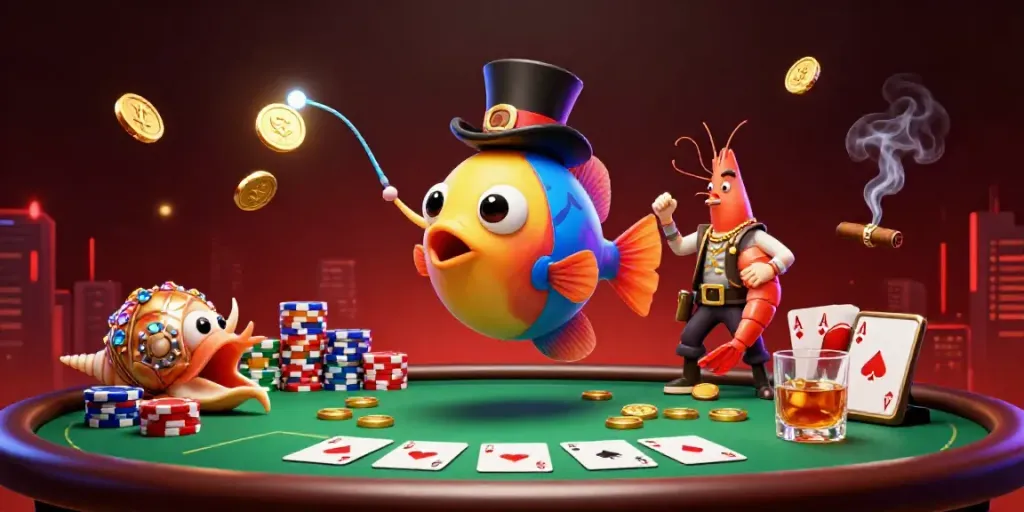 Attract golden coins with QQCASH188 in an engaging casino scene featuring vibrant characters.