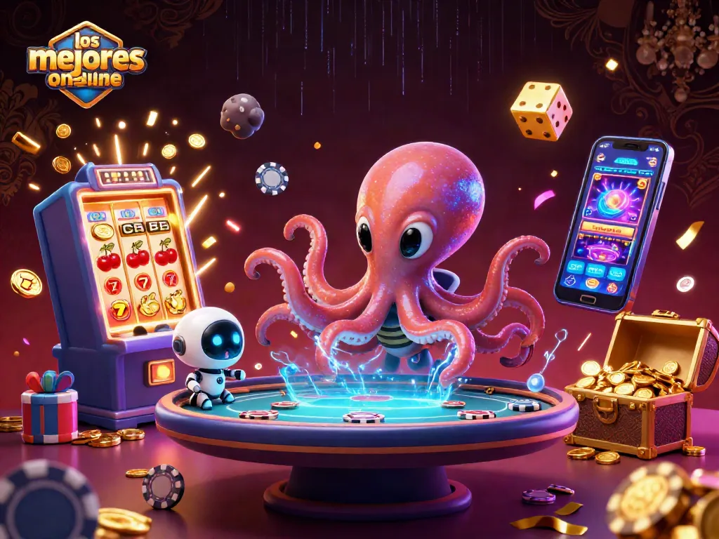 Los mejores casinos online muestran un emocionante diseño con un pulpo alienígena y mesa de póker holográfica.