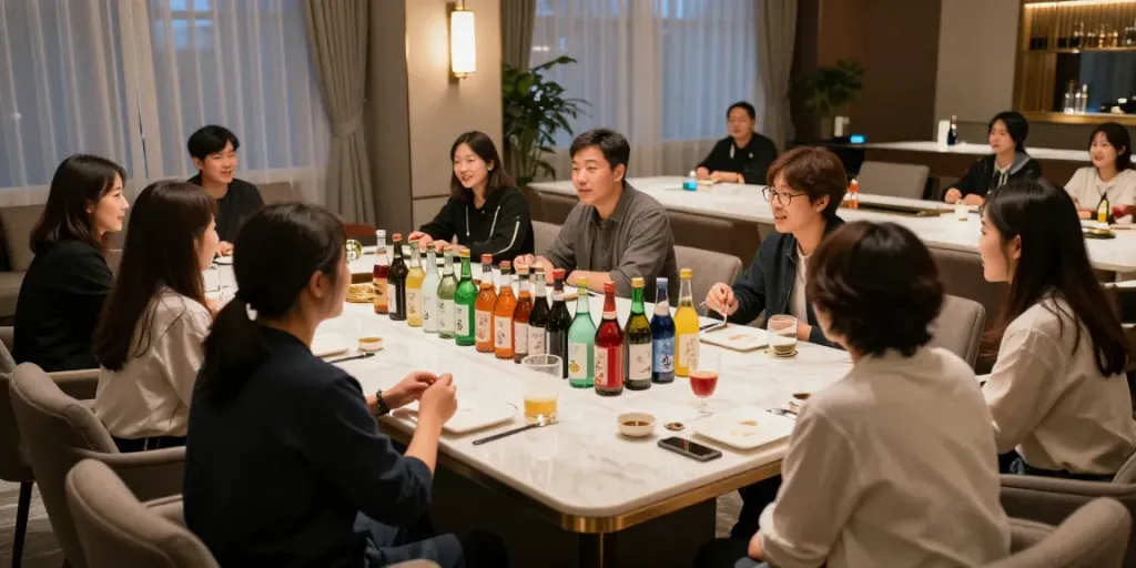 강남구구단의 독립된 룸에서 소규모 모임을 즐기는 모습입니다.