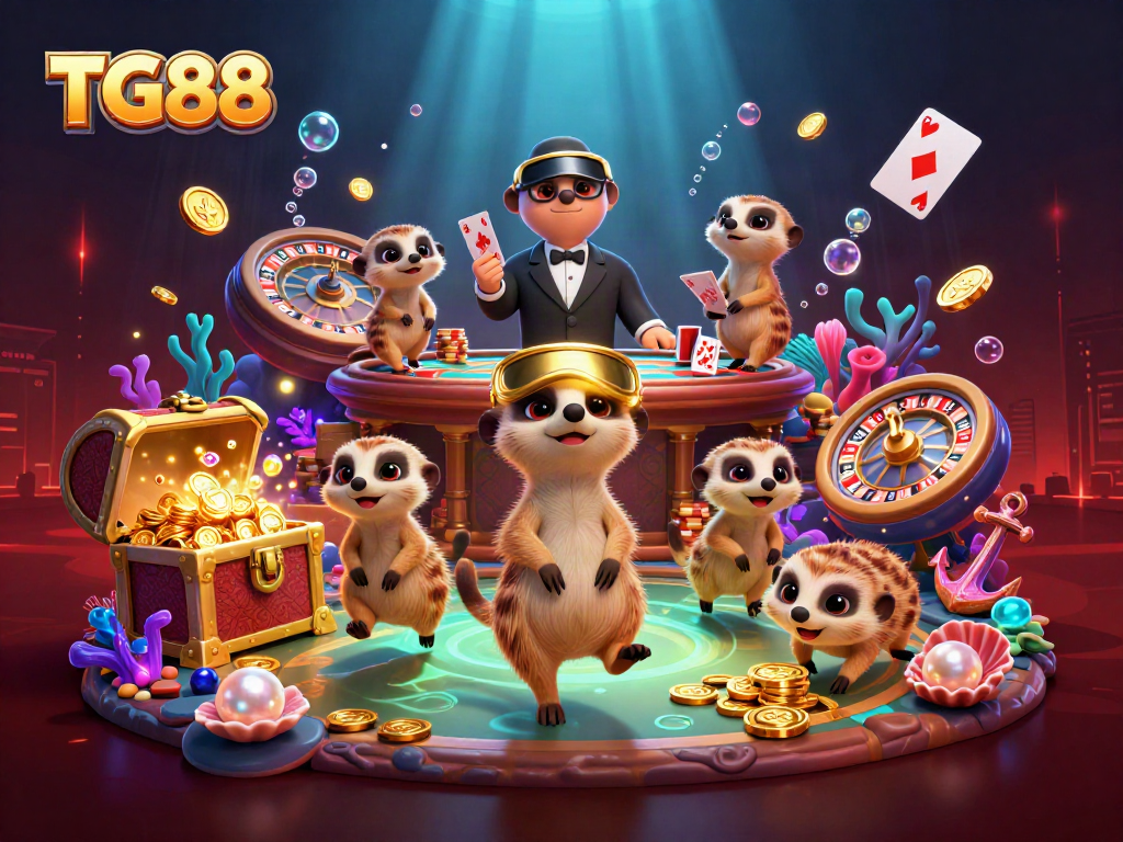 Experience the thrilling action at TG88 casino with lively meerkats, gold coins, and immersive games.