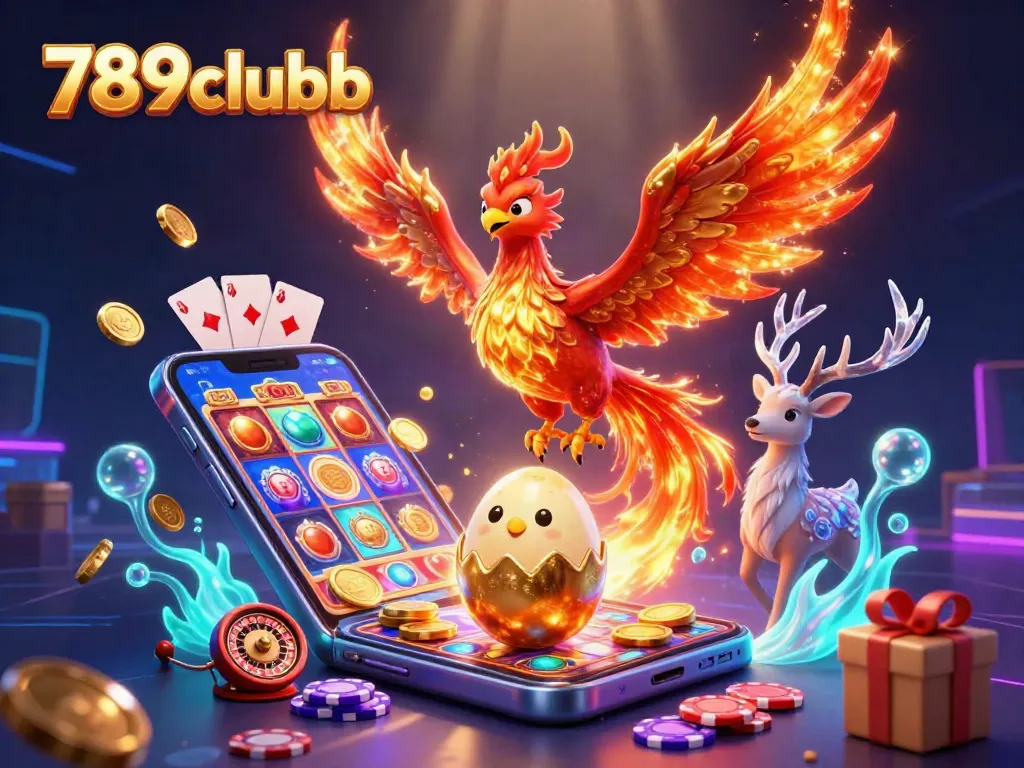 Engage with 789clubb by playing vibrant slot games amidst an enchanting fantasy scene.