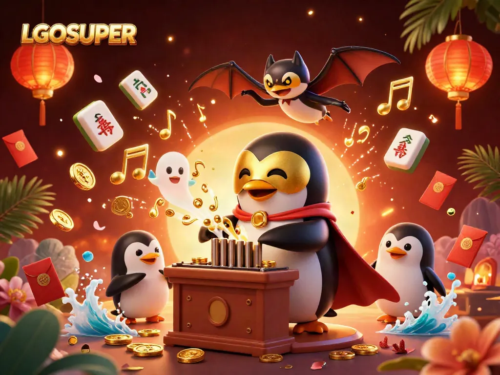 Experience slots action with LGOSUPER as golden coins and magical elements fill the casino scene.