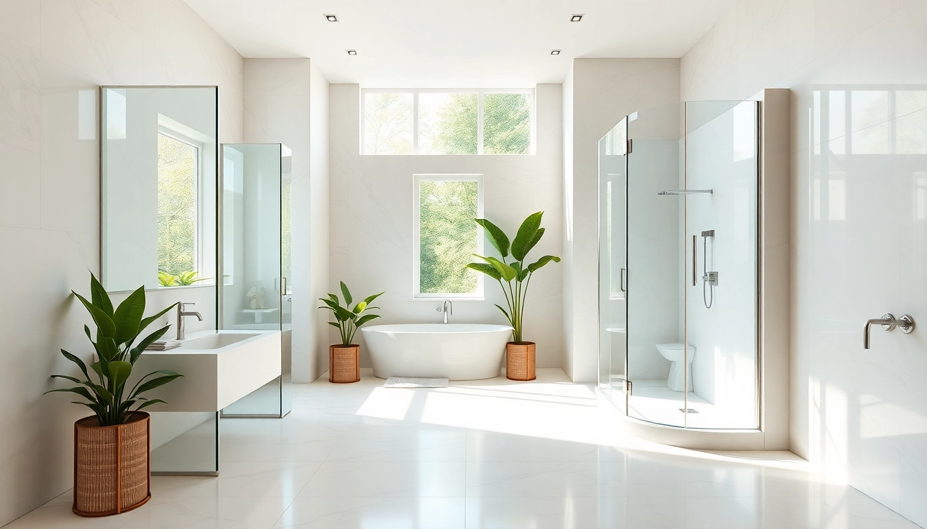 Showcase of elegant showers au in a modern bathroom setting with sleek design features.