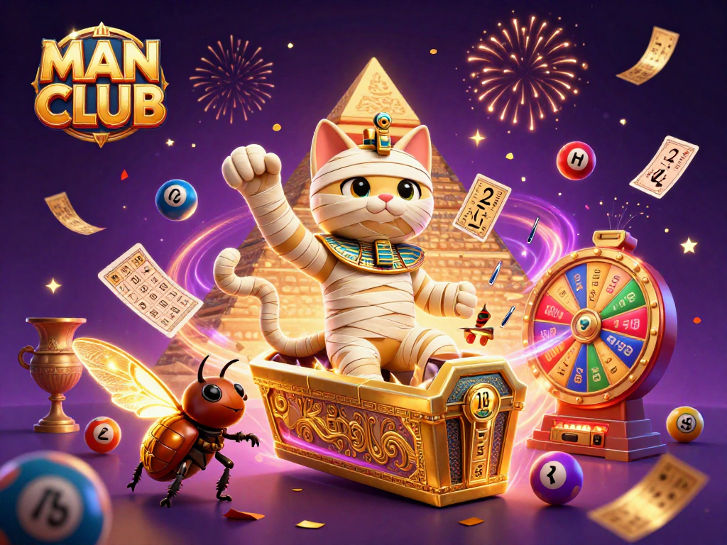 Win big at MAN CLUB with a vibrant 3D casino scene full of excitement and lottery dynamics.
