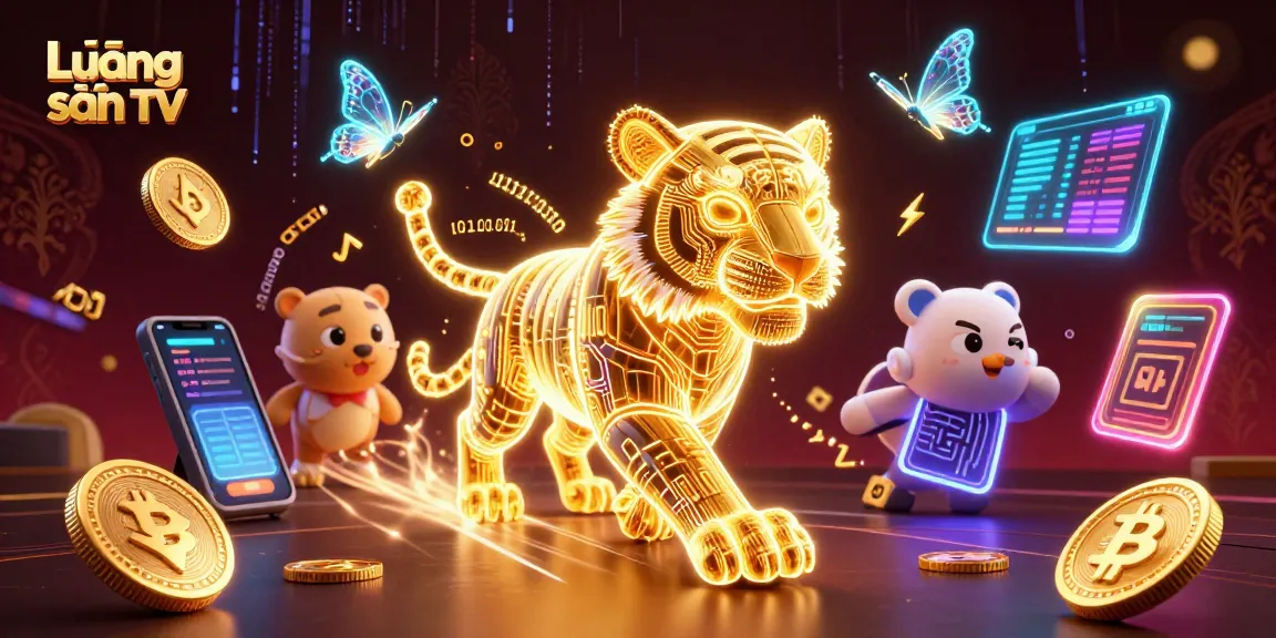 Experience the thrill of Lương sơn TV with vibrant casino visuals featuring a golden tiger and crypto elements.