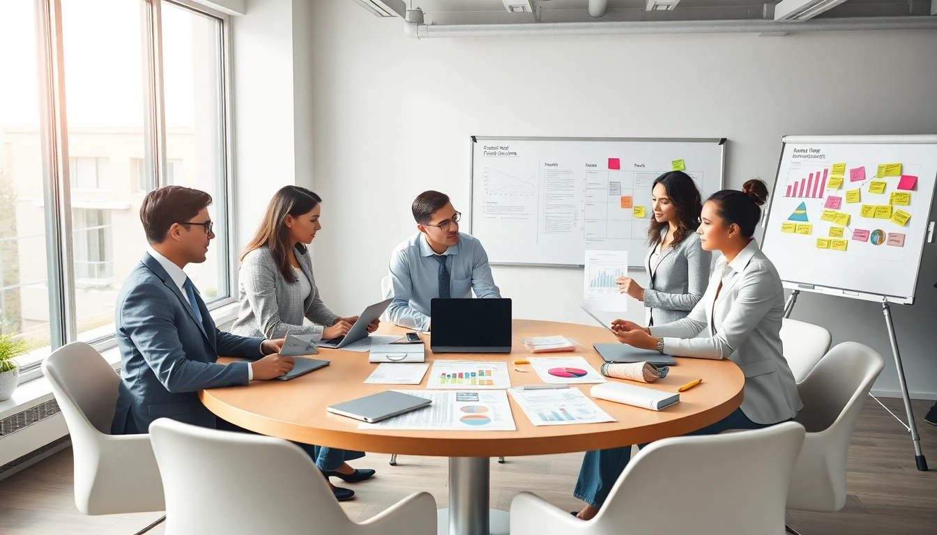 Collaborative professionals analyzing Federal and State contracts in a bright office setting.