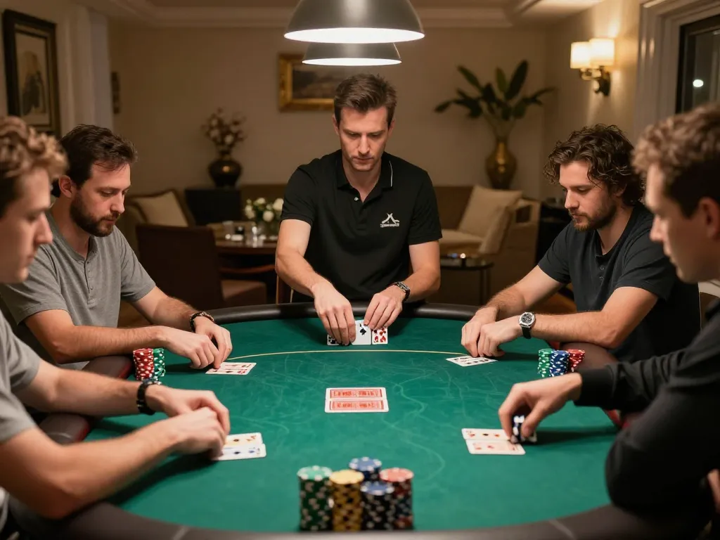 Engaged players strategizing their moves at 789win poker table during an exciting high-stakes game.