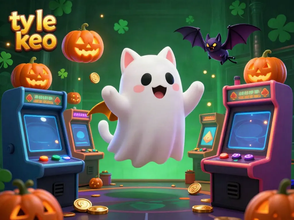Experience thrilling gaming action at ty le keo with our friendly ghost cat and vibrant casino elements.
