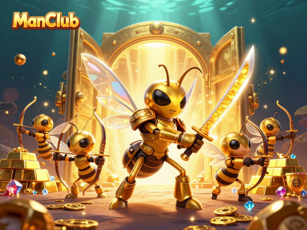Engage in exciting gameplay at ManClub with a vibrant 3D illustration of casino adventures.