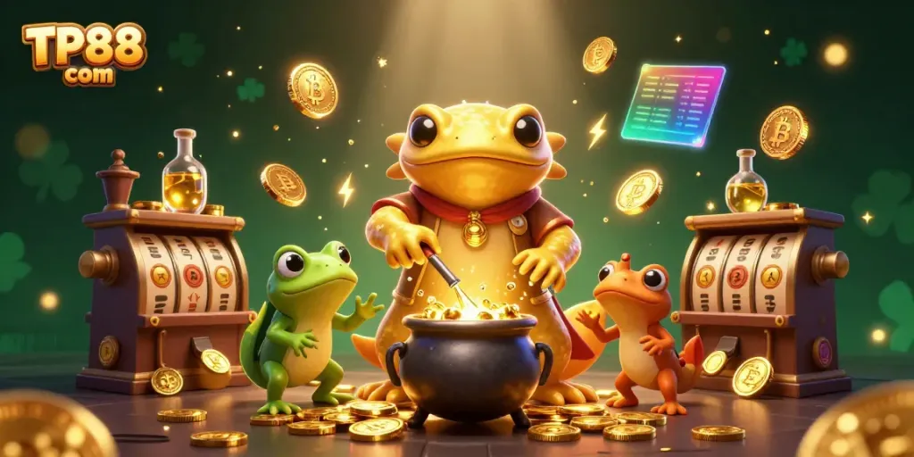 Engage in thrilling adventures with TP88 com as the alchemist transforms luck into gold in an immersive casino scene.