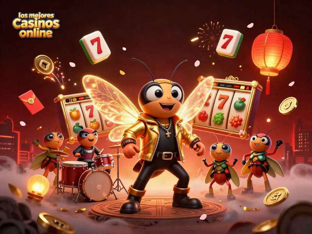 Vive la emoción en los mejores casinos online, experimenta jackpots con un rockstar y su banda en una escena vibrante.