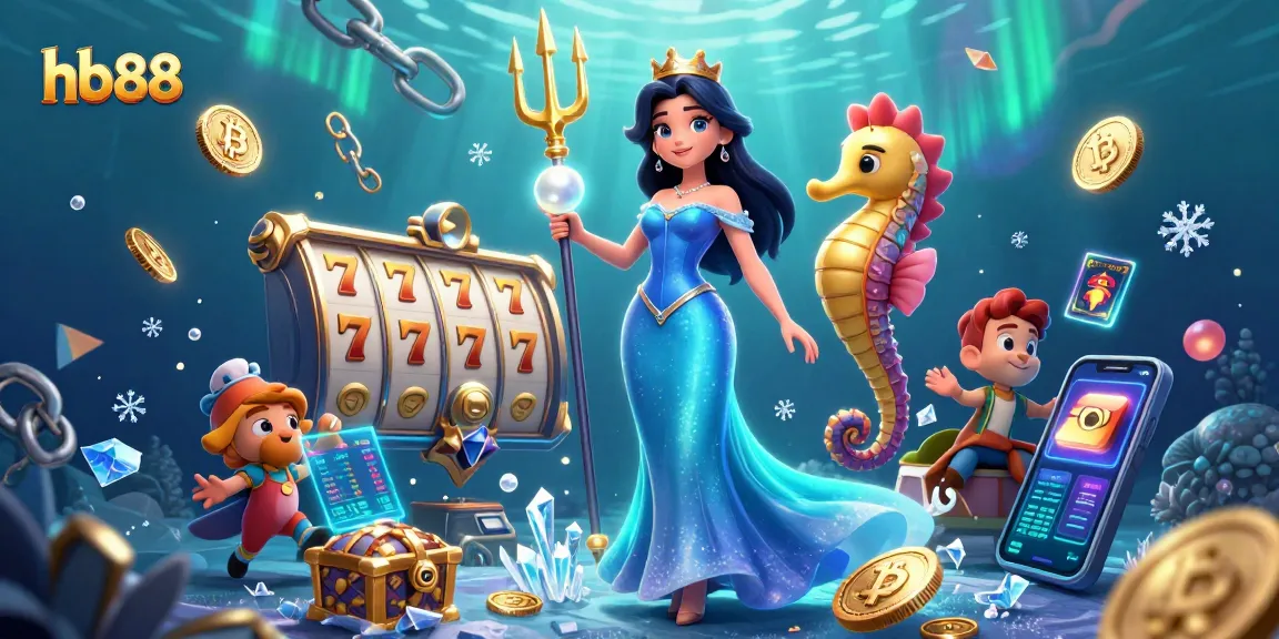 Experience exciting gameplay with hb88's vibrant underwater casino world featuring slot machines and crypto coins.
