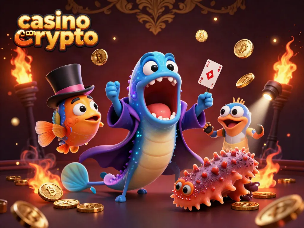 Gioca e vinci nei casino con crypto in questa vivace illustrazione 3D ricca di dettagli.