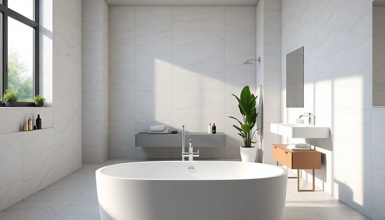 Gestaltete Badezimmeransicht mit hochwertigen sonni sanitär Armaturen, die Eleganz und Stil ausstrahlen.