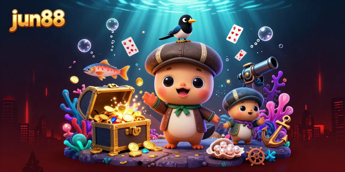 Experience the vibrant underwater world of jun88 with cute characters and exciting treasures!