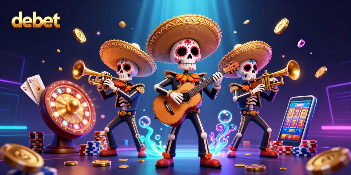 Experience the excitement of debet with a vibrant mariachi band amidst casino elements