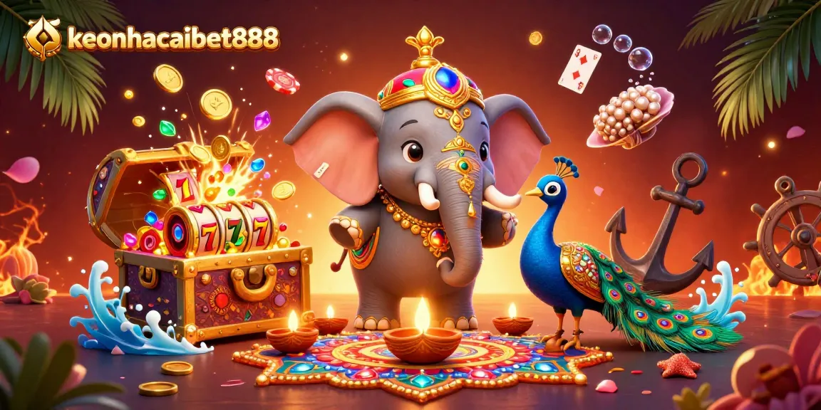 Experience the excitement of keonhacaibet888 with dynamic casino elements and vibrant 3D artwork.