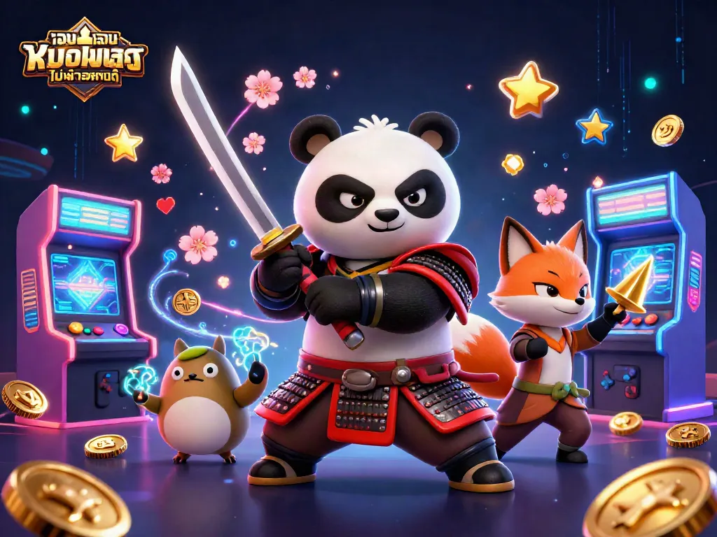เกมพนันออนไลน์ ตรง ไม่ผ่านเอเย่นต์ กับแพนด้าซามูไรในชุดเกราะดำแดงพร้อมคู่หู