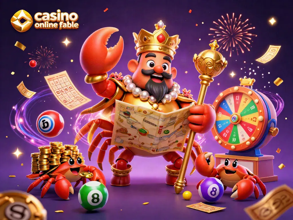 Disfruta de la emocionante experiencia de jugar en un casino online fiable con un cangrejo dorado dominante y divertidos elementos de juego.