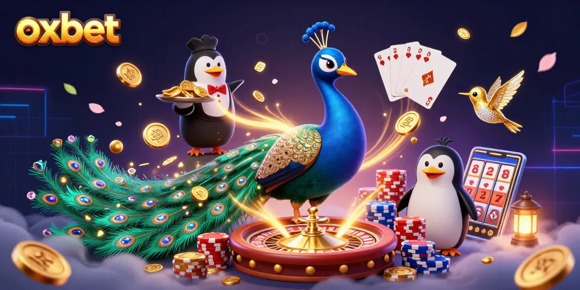 Experience oxbet's dynamic gaming world with a colorful 3D scene of casino excitement!