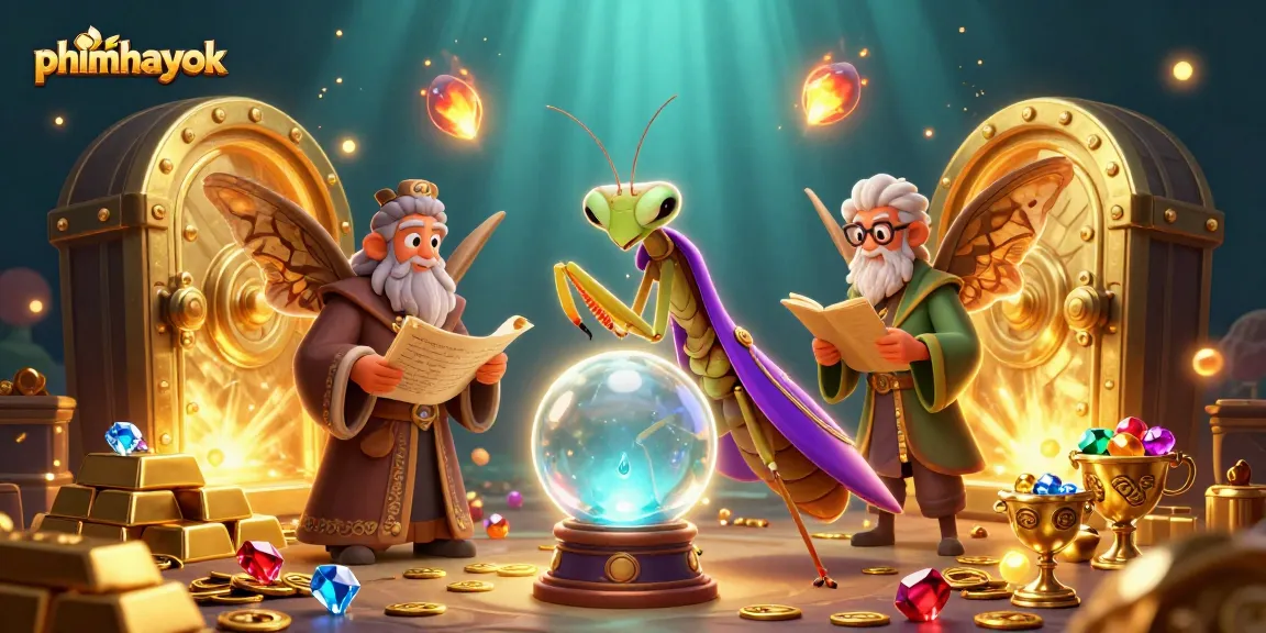Spin the reels at phimhayok with a mystical fortune teller and vibrant casino treasures.